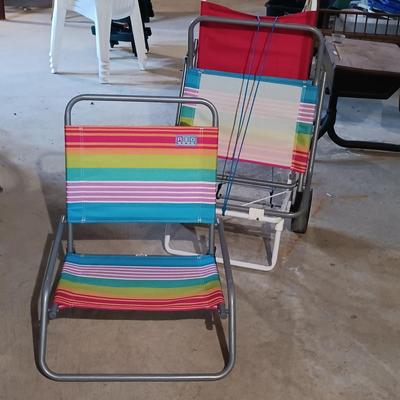LOT 82B: Rio Beach Folding Chairs with Trolley, Plastic Folding Tables & More