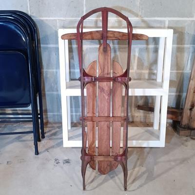 LOT 83B: Vintage Metal and Wood Snow Sled