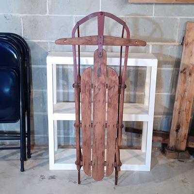 LOT 83B: Vintage Metal and Wood Snow Sled