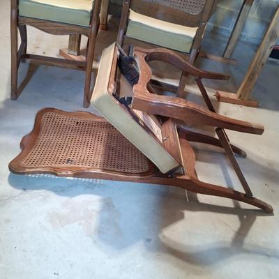 LOT 85B: Set of (3) Coronet Wonderfold Foldable Cane Back Chairs by Norquist Products