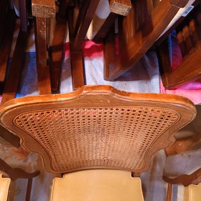 LOT 85B: Set of (3) Coronet Wonderfold Foldable Cane Back Chairs by Norquist Products