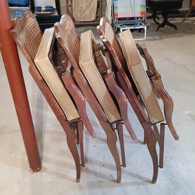 LOT 85B: Set of (3) Coronet Wonderfold Foldable Cane Back Chairs by Norquist Products