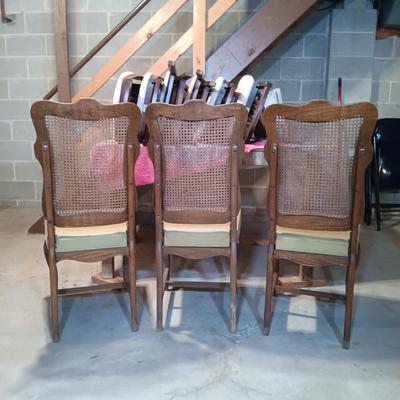 LOT 85B: Set of (3) Coronet Wonderfold Foldable Cane Back Chairs by Norquist Products