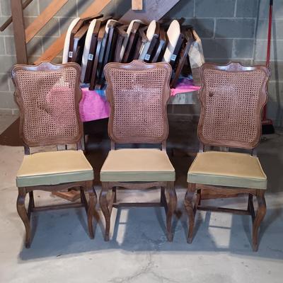 LOT 85B: Set of (3) Coronet Wonderfold Foldable Cane Back Chairs by Norquist Products