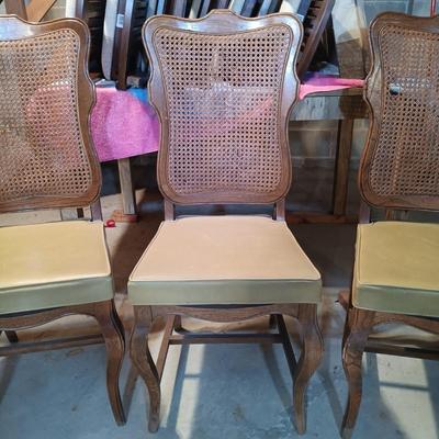 LOT 85B: Set of (3) Coronet Wonderfold Foldable Cane Back Chairs by Norquist Products