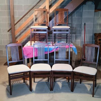 LOT 86B: Set of (6) MCM Stakmore Co Foldable Chairs