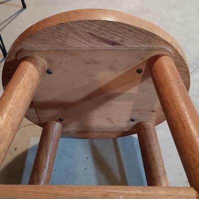 LOT 88B: Ikea Desk and Lamp with Wood Stool