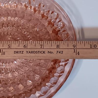 LOT 89B: Uranium Glass Bowl with Pink Depression Glass Plates
