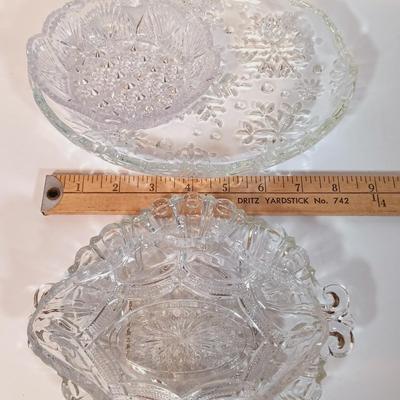 LOT 90B: Etched Gold-Tone Serving Dish, JLMENAU Blue Porcelain Dish with Metal Plate, Silver Overlay Plates & More