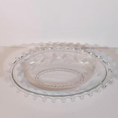 LOT 90B: Etched Gold-Tone Serving Dish, JLMENAU Blue Porcelain Dish with Metal Plate, Silver Overlay Plates & More