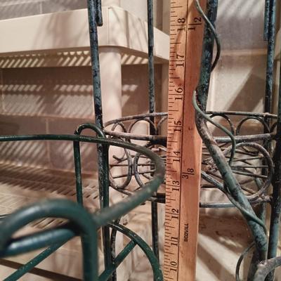 LOT 91B: Metal Plant Stands with Crystal and Glass Vases