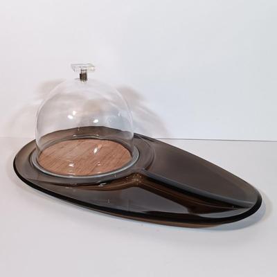 LOT 92B: Space Age Milano Lucite Cheese Tray, Victoria Cast Iron Tortilla Press, Pyrex Juice Carafe & More