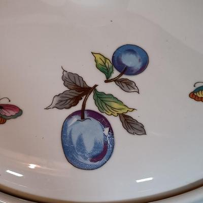 LOT 94B: Andrea by Sadek Casserole Dishes, Indiana Glass Hobnail Plates, Indiana Glass Wild Rose Pattern Plates & More