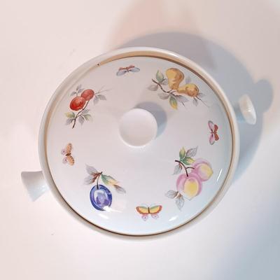 LOT 94B: Andrea by Sadek Casserole Dishes, Indiana Glass Hobnail Plates, Indiana Glass Wild Rose Pattern Plates & More