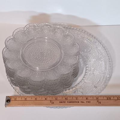 LOT 94B: Andrea by Sadek Casserole Dishes, Indiana Glass Hobnail Plates, Indiana Glass Wild Rose Pattern Plates & More