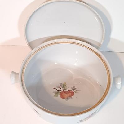 LOT 94B: Andrea by Sadek Casserole Dishes, Indiana Glass Hobnail Plates, Indiana Glass Wild Rose Pattern Plates & More