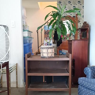 LOT 97L: Large House Plant with Vintage Bar Cart