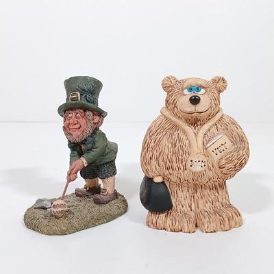 LOT 98L: Vintage Clay Art Woman Selling Fruit, Wood Folk Art Cat, Cantala Fiber Coasters & More