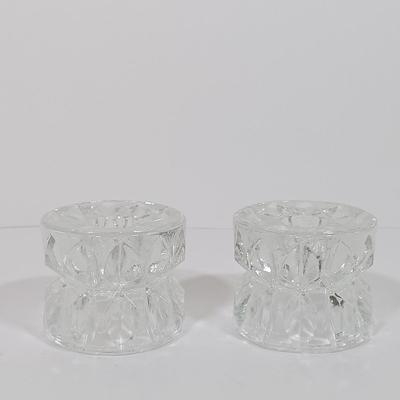LOT 99L: Collection of Glass and Pewter Candle Holders
