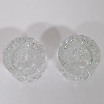 LOT 99L: Collection of Glass and Pewter Candle Holders