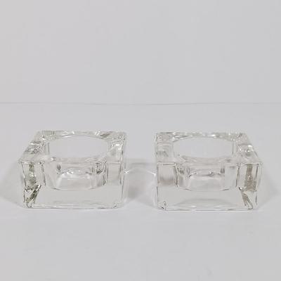 LOT 99L: Collection of Glass and Pewter Candle Holders