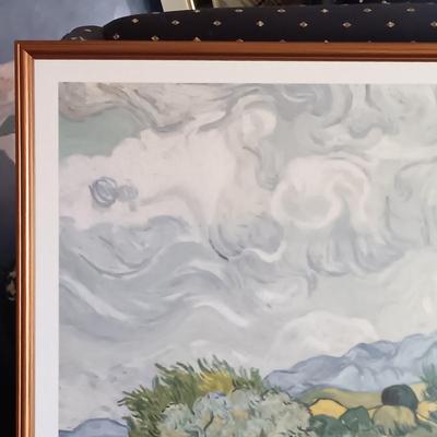 LOT 218L: Framed Print of Vincent Van Gogh's Wheat Field with Cypresses