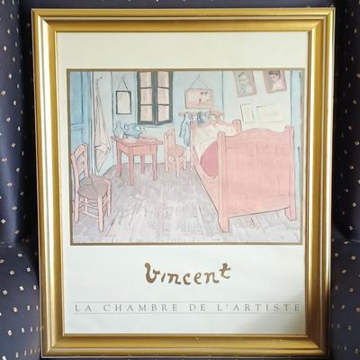 LOT 219L: Framed Print of Vincent Van Gogh's La Chambre De L'artiste