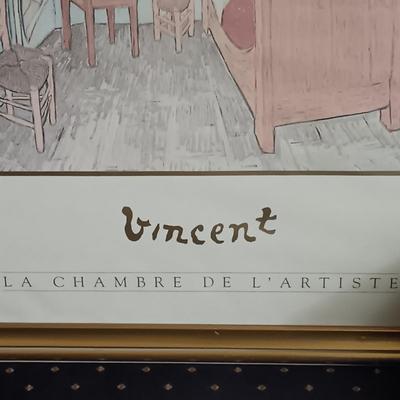 LOT 219L: Framed Print of Vincent Van Gogh's La Chambre De L'artiste
