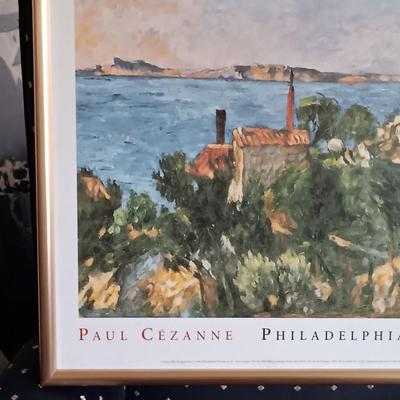 LOT 220L: Framed Print of Paul Cezanne's Landscape, Study After Nature From The Philadelphia Museum of Art 1996 Exhibition