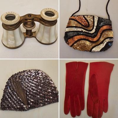 Evening Elegance Attire: Le Fils Opera Glasses, Beaded Purses, Gloves, & More (GB1-JS)