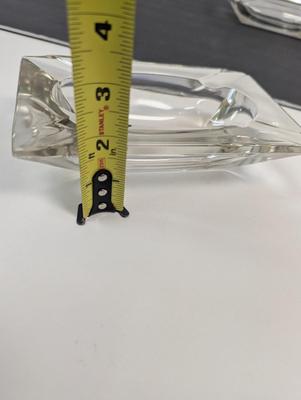 Vintage Mid Century Modern Classic Clear Glass Ashtrays Square/Rectangle