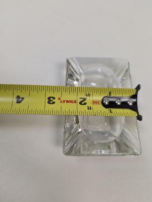 Vintage Mid Century Modern Classic Clear Glass Ashtrays Square/Rectangle