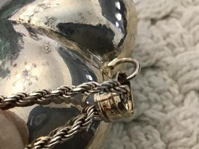 2X 2.5 Puffy Silver Plated Heart With 925 Italy Silver Chain