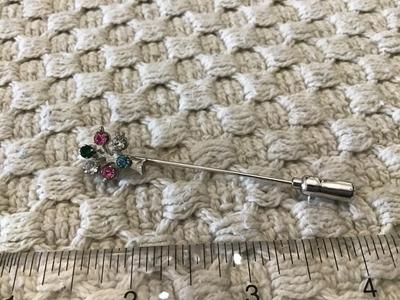 Anson Sterling Rhinestone Stick pin