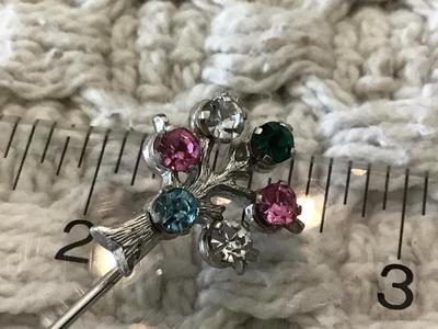 Anson Sterling Rhinestone Stick pin