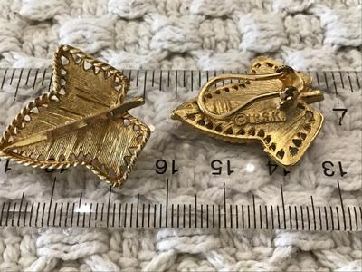 BSK Gold Brushed tone Vintage Earrings