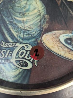 Vintage Pepsi Cola Oval Tin Tray Decor Victorian Lady Drinking Signs #2
