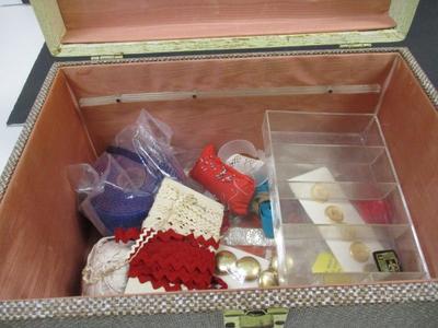 Vintage Wooden Sewing Box