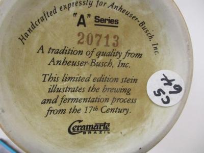 Handcrafted Anheuser Busch "A" Series 20713 LE Stein & "F" Series 04647 LE Stein #8