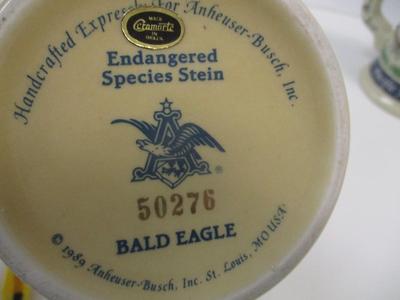 Handcrafted Anheuser Busch Endangered Species Stein 50276 Bald Eagle 1989 & Waterfowl Flyway Series Ducks Unlimited 06319 #10