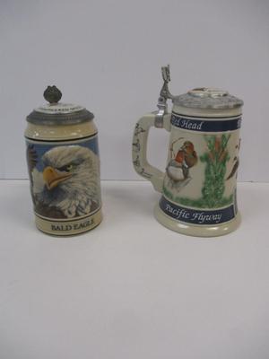 Handcrafted Anheuser Busch Endangered Species Stein 50276 Bald Eagle 1989 & Waterfowl Flyway Series Ducks Unlimited 06319 #10