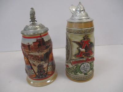 Handcrafted Anheuser Busch Collectors Club 1999 Membership Stein 23797 & "A" Series 13513 LE Stein #11