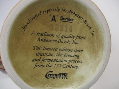 Handcrafted Anheuser Busch Collectors Club 1999 Membership Stein 23797 & "A" Series 13513 LE Stein #11