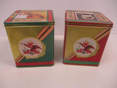 Handcrafted Anheuser Busch Tin Bud Historic "Real Harmony" Advertising Series Stein & Tin Second In Series 04740 &...