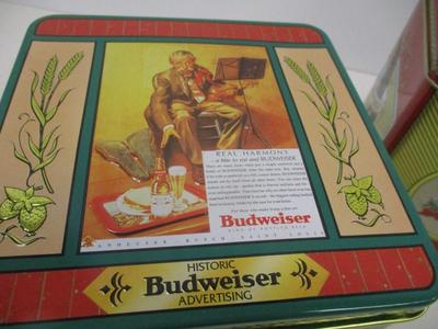 Handcrafted Anheuser Busch Tin Bud Historic "Real Harmony" Advertising Series Stein & Tin Second In Series 04740 &...