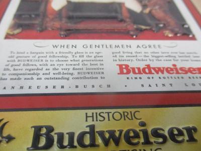 Handcrafted Anheuser Busch Tin Bud Historic "Real Harmony" Advertising Series Stein & Tin Second In Series 04740 &...