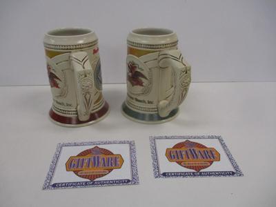 Handcrafted Anheuser Busch Tin Bud Historic "Real Harmony" Advertising Series Stein & Tin Second In Series 04740 &...