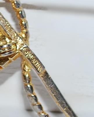 Red, White & Blue FLAG BROOCH (1¾" x 1½") Marked "RAFAELIAN" on a Gold Tone Setting