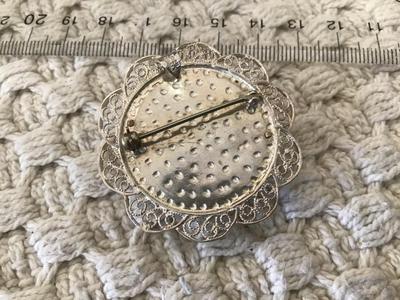 925 Sterling Turkey Vintage Filagree Brooch