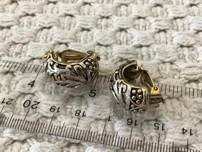 Gold And Silver tone clip on Earrings